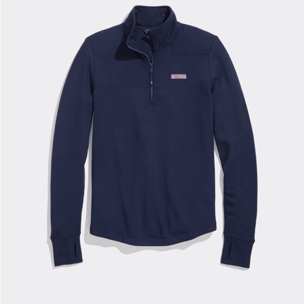 Vineyard Vines Navy Blue & Pink Womens Shep Shirt 1/4 Zip Pullover Size Small